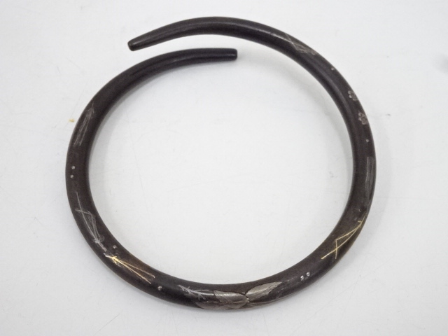 道具 ] - 道具 炭道具 釜師高木治良兵衛造 象嵌入鉄丸鐶（共箱